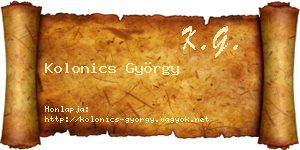 Kolonics György névjegykártya
