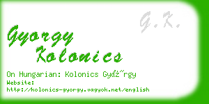 gyorgy kolonics business card